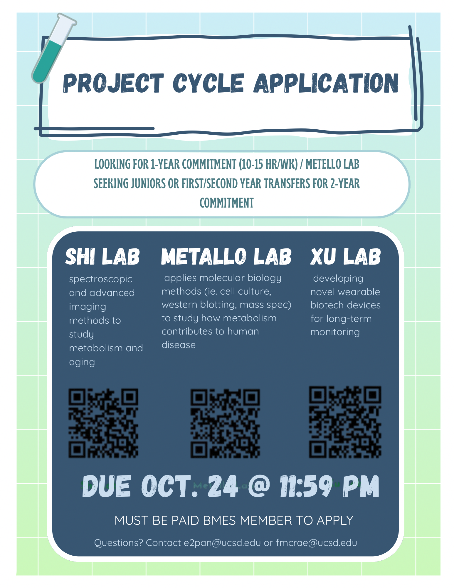 Project Cycle Application Due flyer