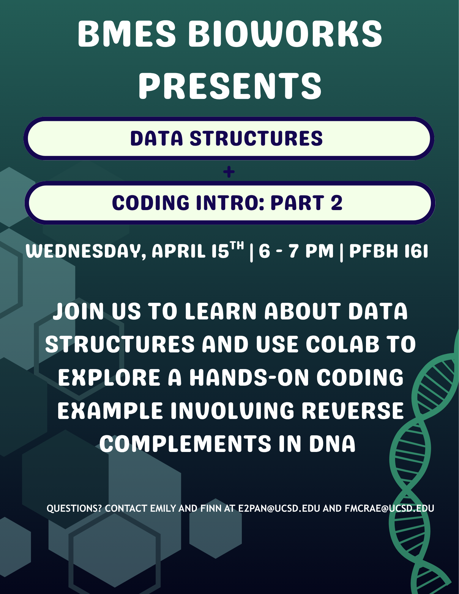 Bioinformatics Workshop #3 flyer